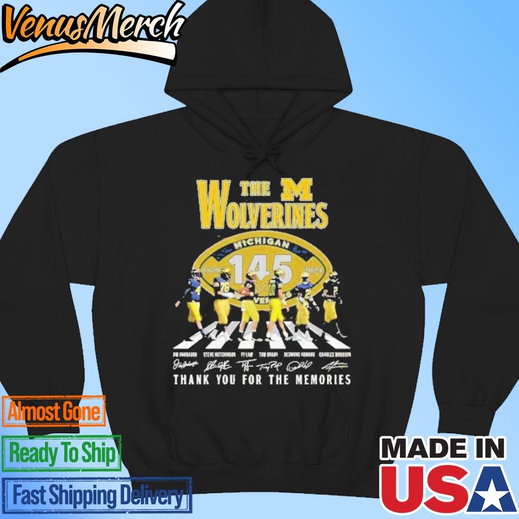 Official The Michigan Wolverines 1879-2024 145 Years Signature Thank You For The Memories Unisex T-shirts Hoodie