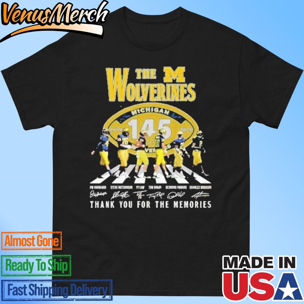 Official The Michigan Wolverines 1879-2024 145 Years Signature Thank You For The Memories Unisex T-shirts