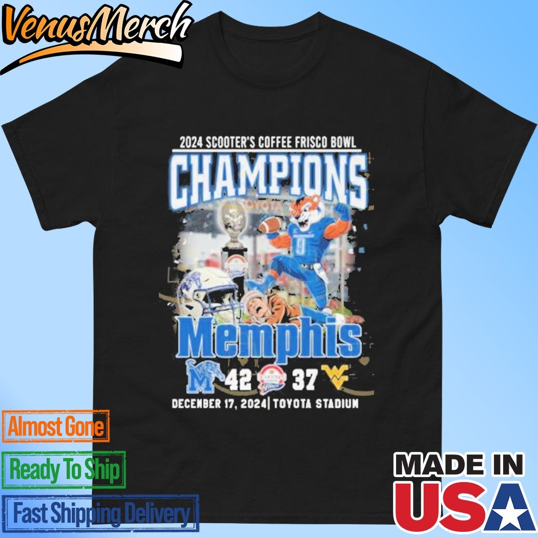 Official 2024 Scooter Coffee Frisco Bowl Champions Memphis Tigers Unisex T-shirts